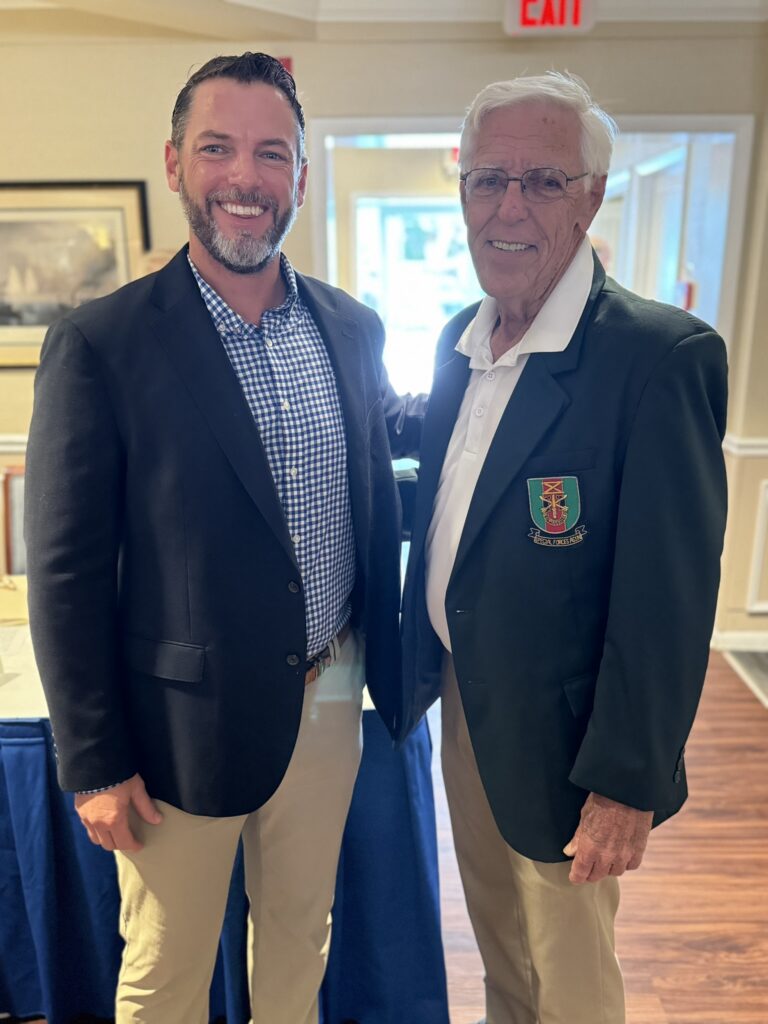 Candidate Stephen Hume and Purple Heart Cane Project President Lloyd Lasenby